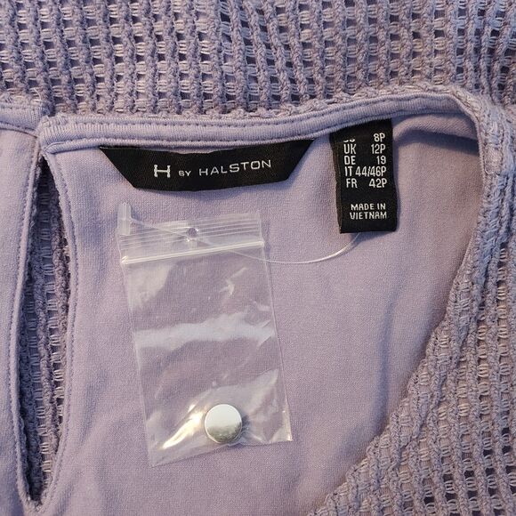 H Halston Dress Womens Size 8P Sleeveless 2Fer Attached Cardigan Purple NWOT - Picture 9 of 14